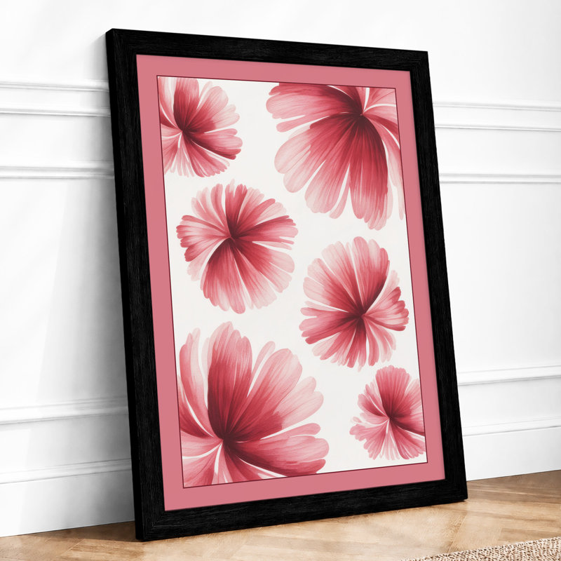 Scattered Petals Botanical - Framed Print, Black, A3 - 42.0 x 29.7 cm