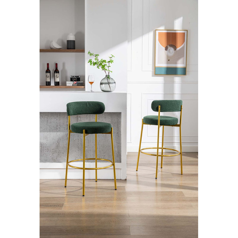 Comrad Upholstered Counter Stool, Green