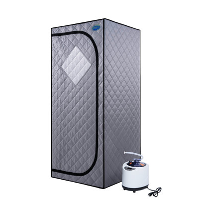 Portable Portable Steam Steam - Home Spa Tranquility Center. Génératrice de 2,2 litres. Température maximale de 150 ° F. Accrédité. Télécommande avec minuterie. Chaise pliable fournie. Imperméable et isolant thermique. ,