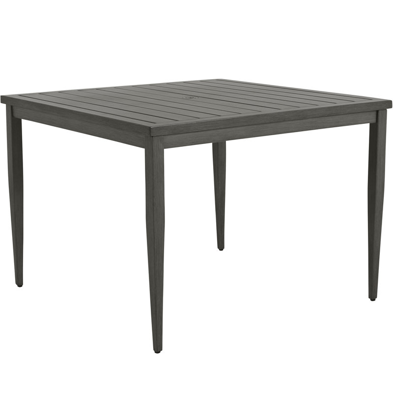 Brookings Wrought Aluminum Dining Table, Slate Gray