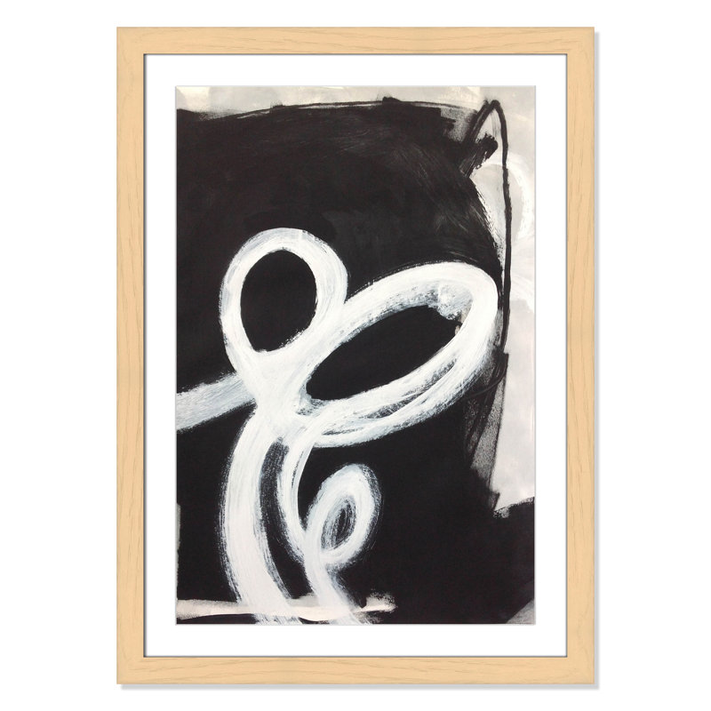 Bronte "Swirly Swirls II" Print, 37" H x 27" W x 1.25" D, Natural Cube Frame Matted