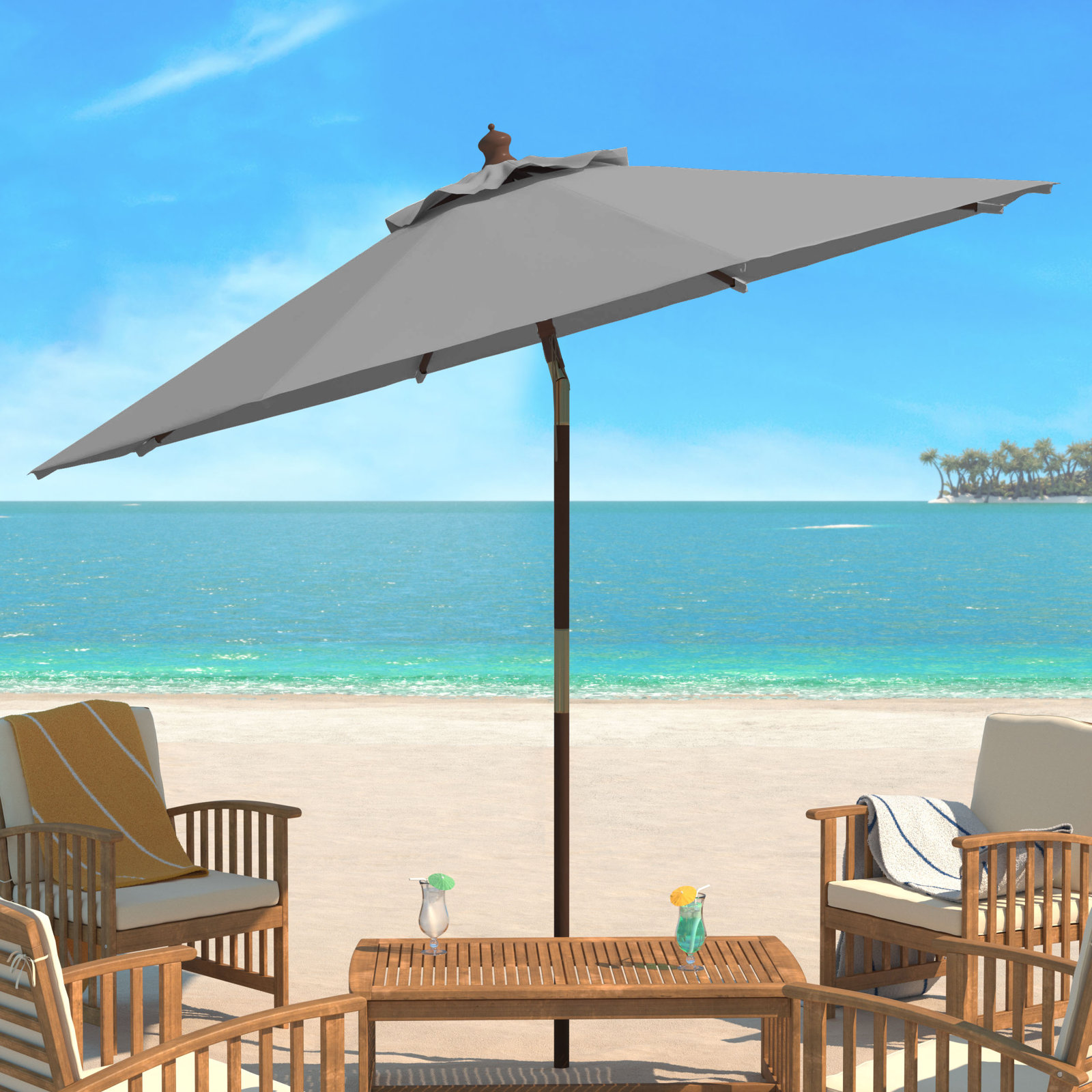 Aldan 8.8' Market Umbrella, Gray