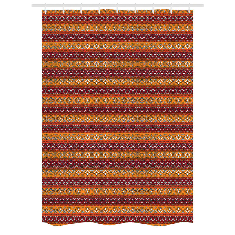 Elgard Striped Shower Curtain with Hooks Included, 78" H x 54" W