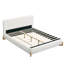 Élégant lit rembourré Boucle, centre de chambre luxueux et confortable, grand lit, blanc