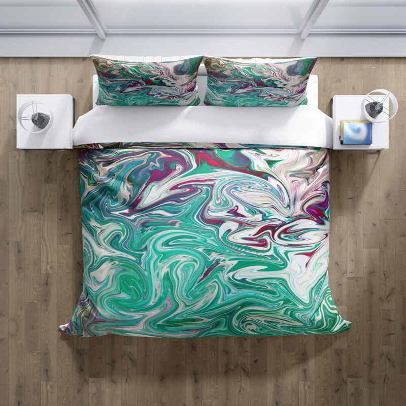 Ensemble de housse de couette Swirl, Housse de couette très grand + 2 taies décorativ