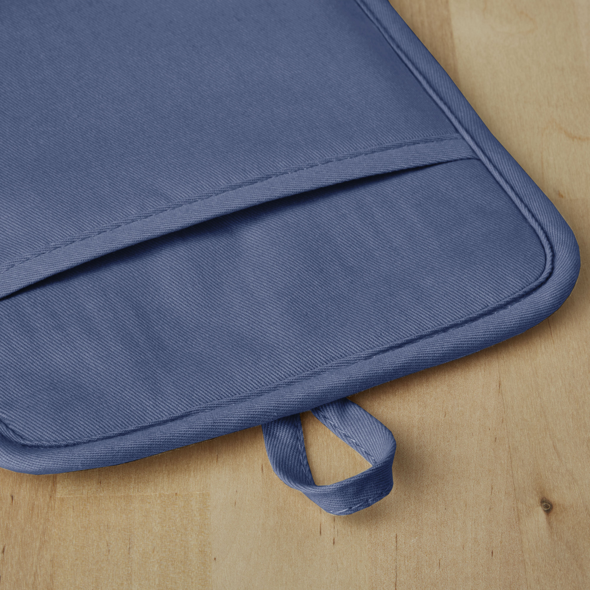 KitchenAid Ribbed Soft Silicone Potholder, Blue Willow