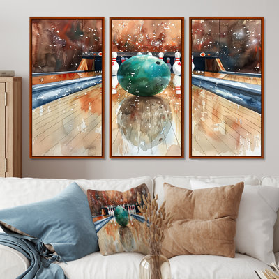 Green Bowling Ball Full Strike III - Bowling Wall Decor Set