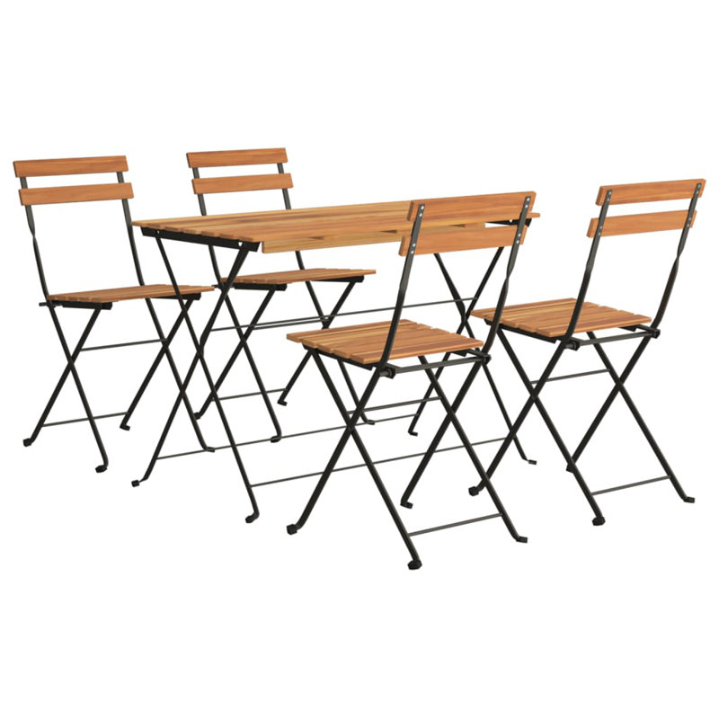 4 - Person Dining Set, Black/Brown, Black