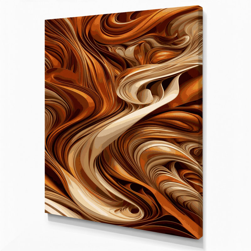 Art numérique sur toile, abstraction numérique 6, brun, H 11 po x l 14 po