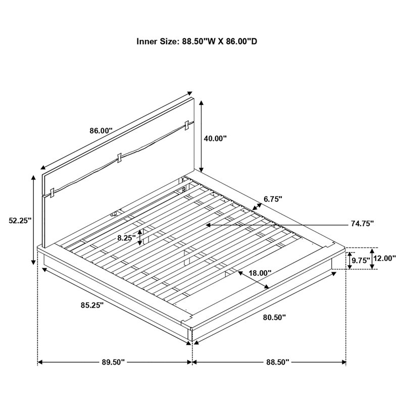 Ralphio Wood Eastern King Panel Bed Smokey Walnut, King