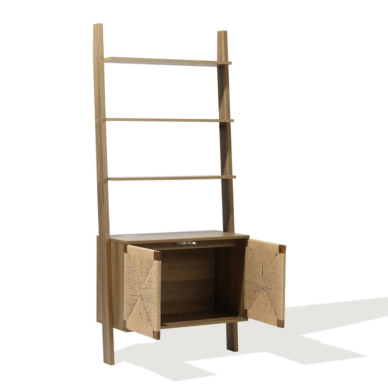 Étagère à 4 tablettes avec rangement à 2 portes