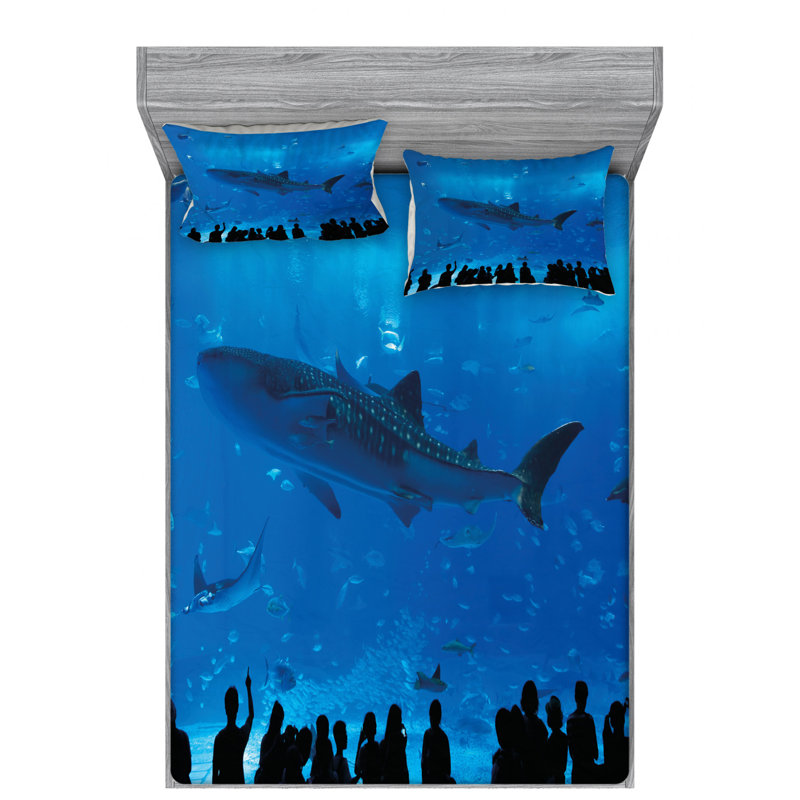 Shark Microfiber Sheet Set, Full Sheet Set + Fitted Sheet + 2 Pillowcases