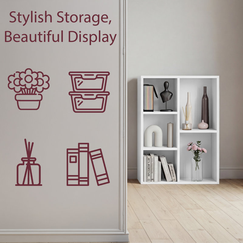 Cube Storage Unit With Open Shelving Modern Multi-Purpose Storage Organiser for Living Room Bedroom & Office, White