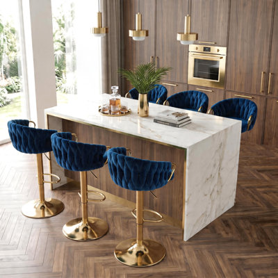 Swivel Yes Upholstered Velvet Bar Stool