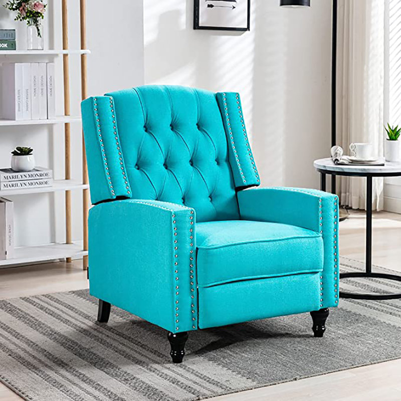 Fauteuil inclinable oscillant de 29 po de large Chiszar, Bleu