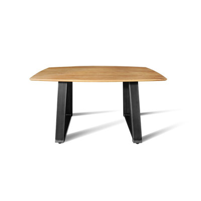 Mayodan Oak Rectangular Wood Top Dining Table with Steel Base