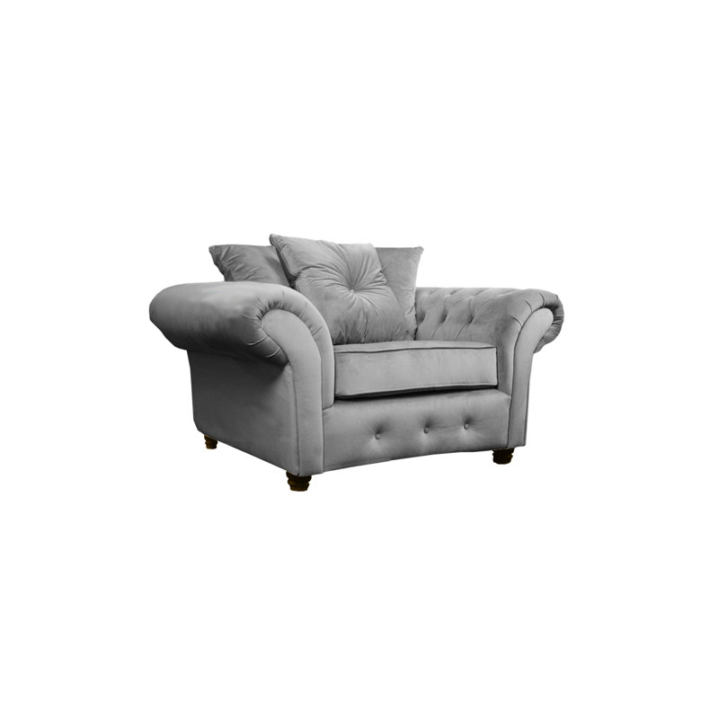 Lila Velvet Chesterfield Chair, Dark Grey