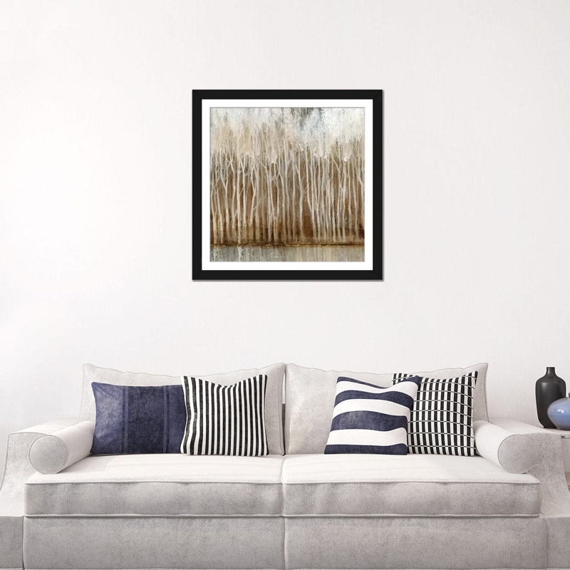 « whispering trees ii », impression sur toile, Papier d'art encadré noir, H 24 po x l 24 po x P 1 po, Blanc