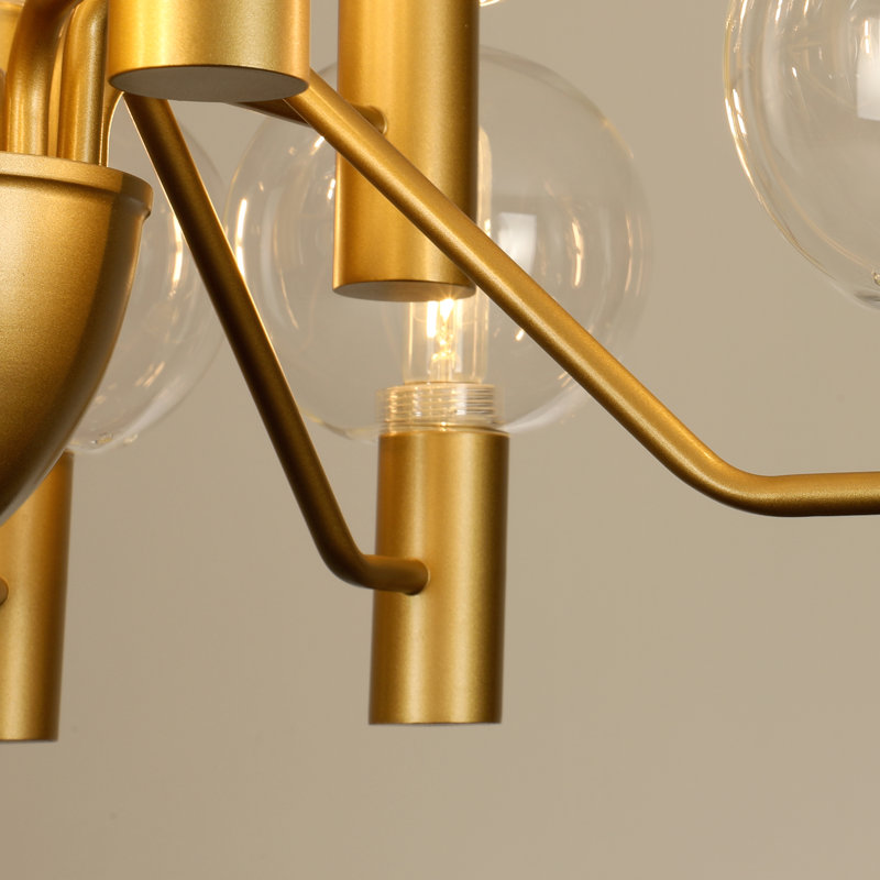 12-Light Dimmable Tiered Wagon Wheel Glam Chandelier with Clear Glass Globes