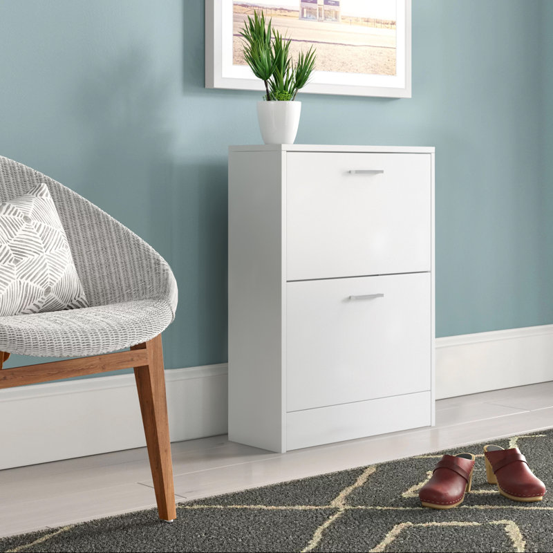 Stirling 8 Pair Flip Down Shoe Storage, White