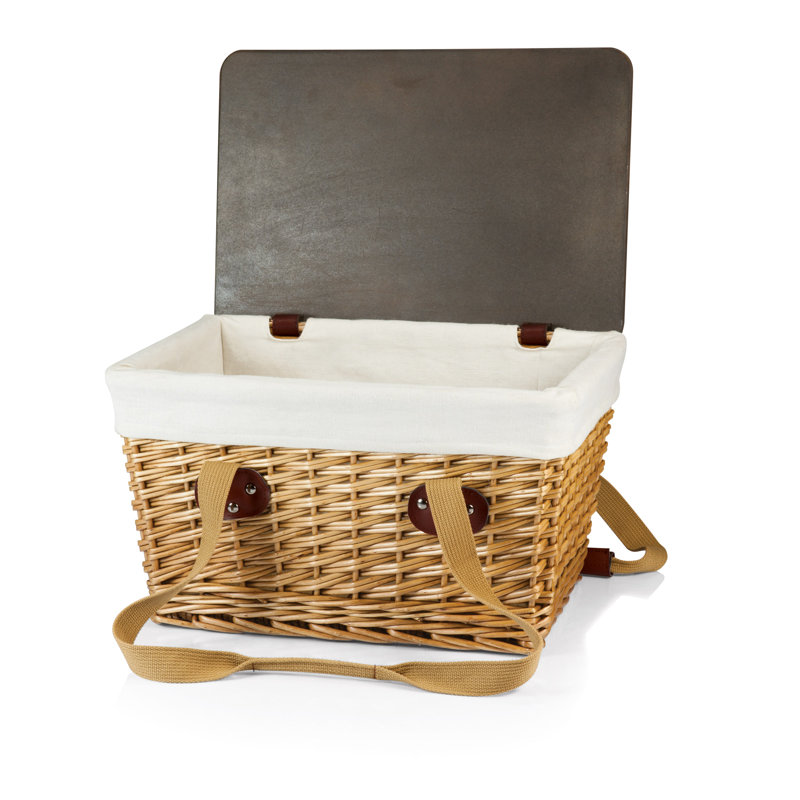 Canasta Small English Style Wicker Picnic Basket with Brown Lid
