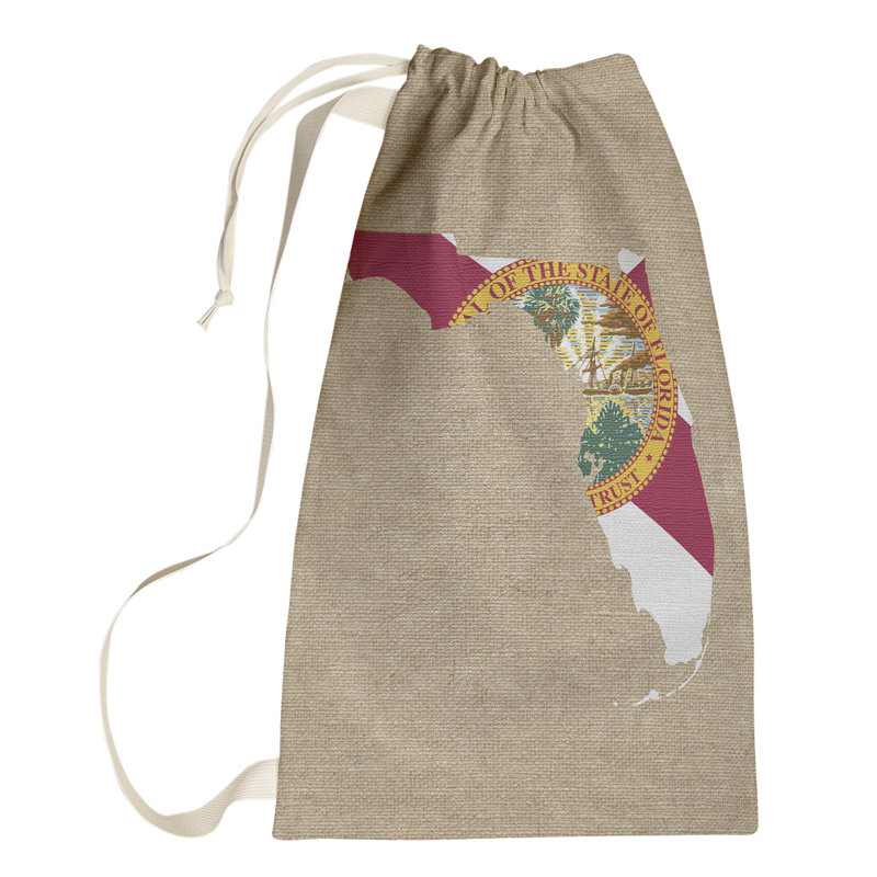 Sac à linge united states flag, Beige rouge blanc, Grand H 76 po x l 29 po x P 1,5 po, Floride