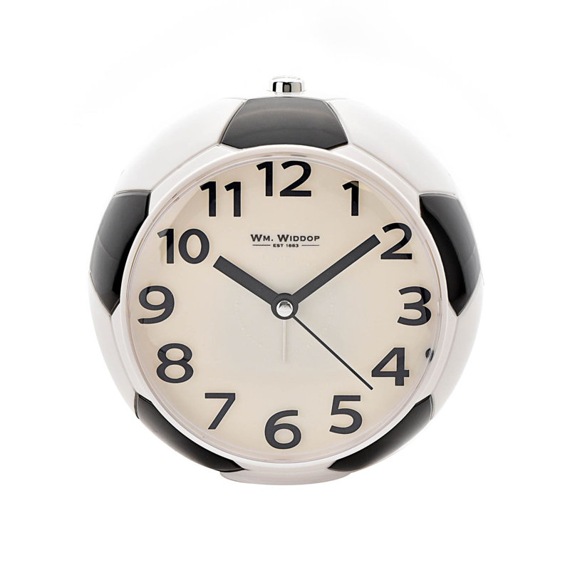 Analogue Quartz Movement / Crystal Alarm Tabletop Clock in White/Black