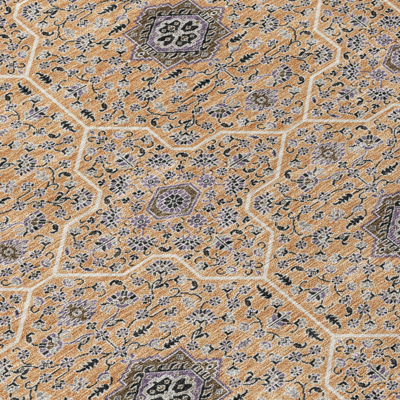 Machine Washable Indoor/Outdoor Kugler ACN2409 Global Rug, Rectangle 3' x 5'