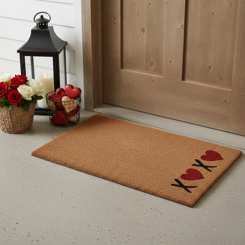 Paillasson 17 po x 29 po rouge et noir Welcome