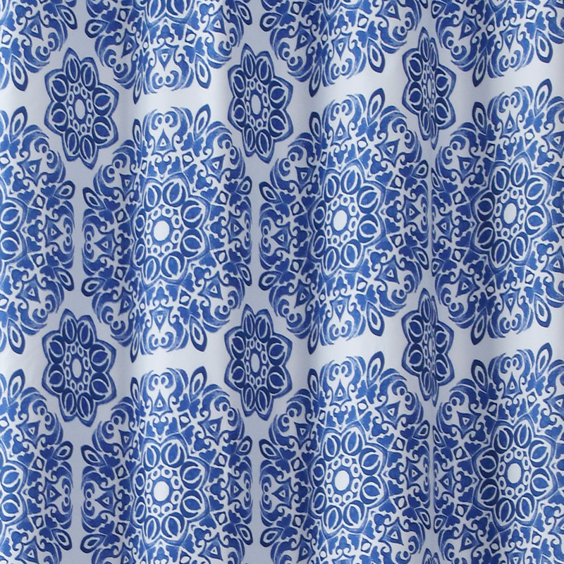 Bevin Geometric Shower Curtain with Hooks Included