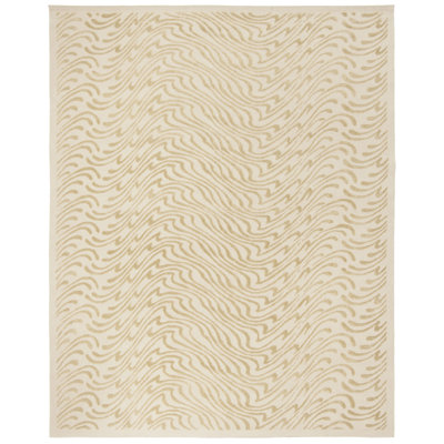 Martha Stewart Wool/Silk/Linen Abstract Rug in Dune
