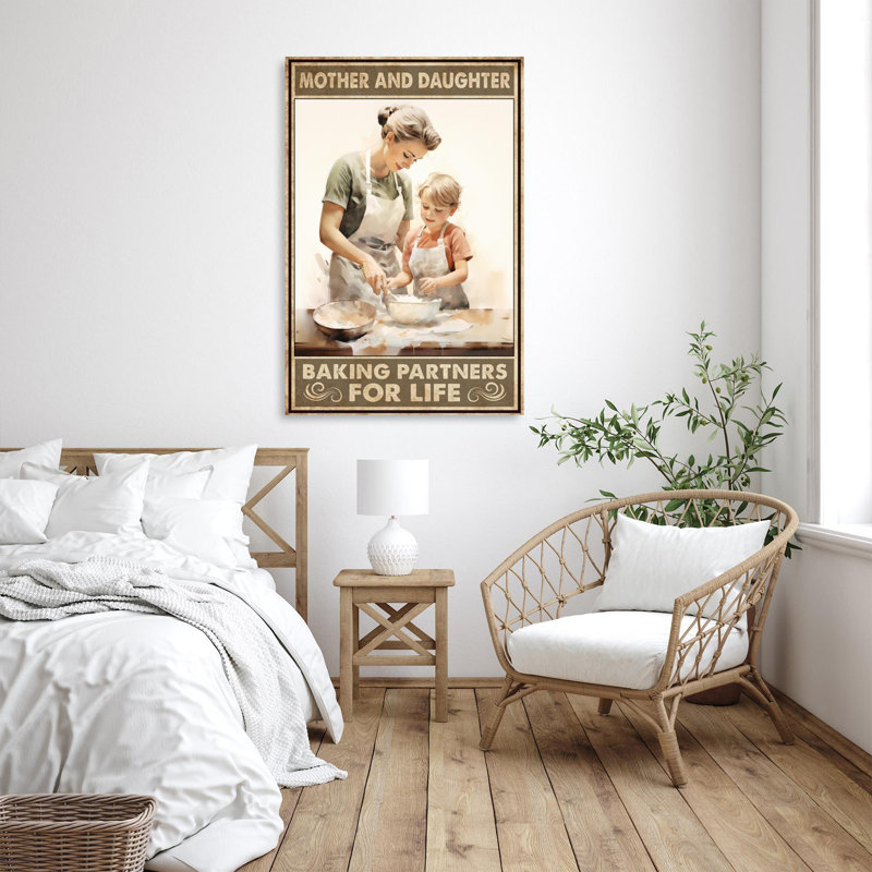 Leshea, mère et fille sur toile, H 36 po x l 24 po x P 1,25 po
