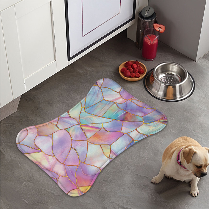 Glass Abstracts - Tapis d'alimentation en os 1 pièce, 18"