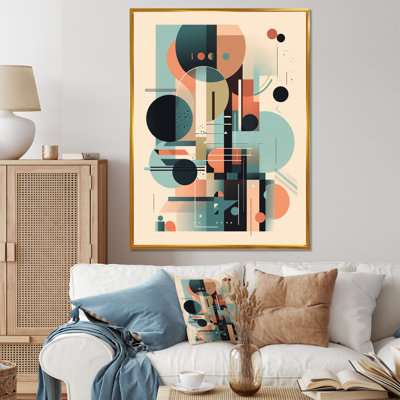 «Green Peach Elegance» - Décoration murale minimaliste