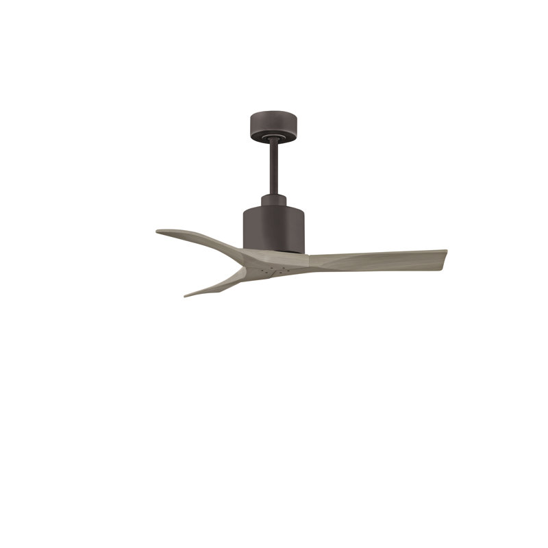 Nan 42" Ceiling Fan In Blades, Textured Bronze, Gray Ash Tone