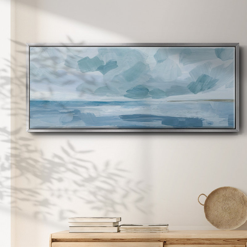 Calm Seascape II- Framed Canvas, 20" H x 50" W