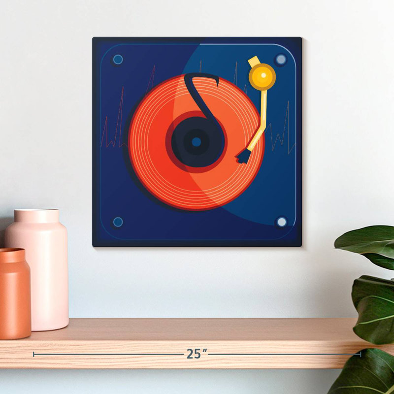 Tourne-disque bleu Abarca, H 16 po x l 16 po