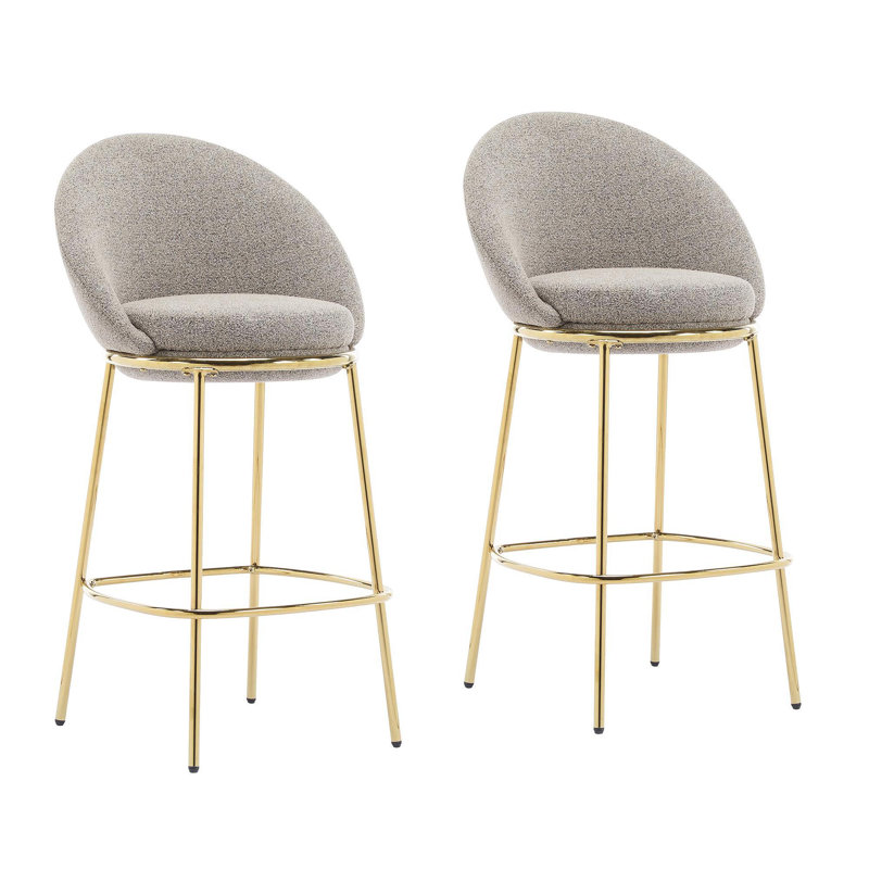 Ensemble de 2 tabourets de bar rembourrés Celano, Beige