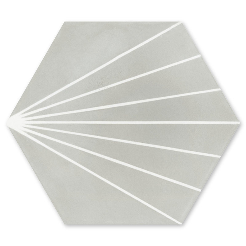Spark C 7.87" x 9.09" Cement Patterned Wall & Floor Tile, Winter