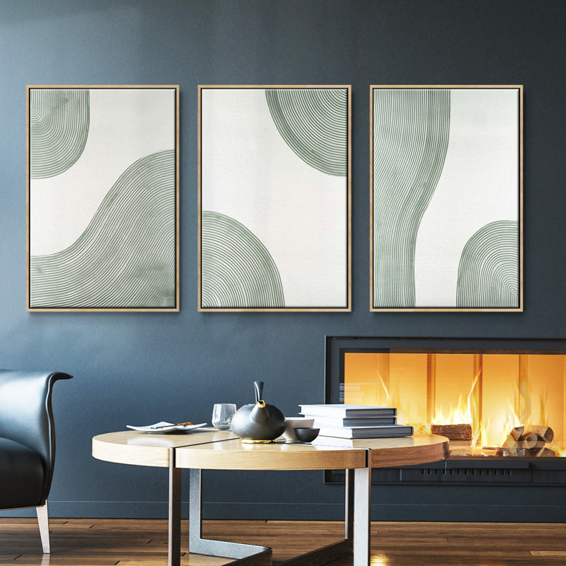 " Get Going I " 3 - Pieces, Natural Wood Framed, 36" H x 72" W