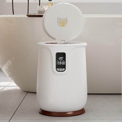 Seau chauffe-serviettes de 20 L pour salle de bain, sèche-serviettes électrique portatif avec minuterie, température réglable et affichage DEL