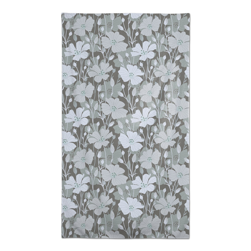 Floral Blooms Gray 3 Tablecloth, Gray