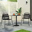 Bistro d'extérieur en fer noir mat, convenant à différents styles de décor en fer de cour moderne avec une structure stable