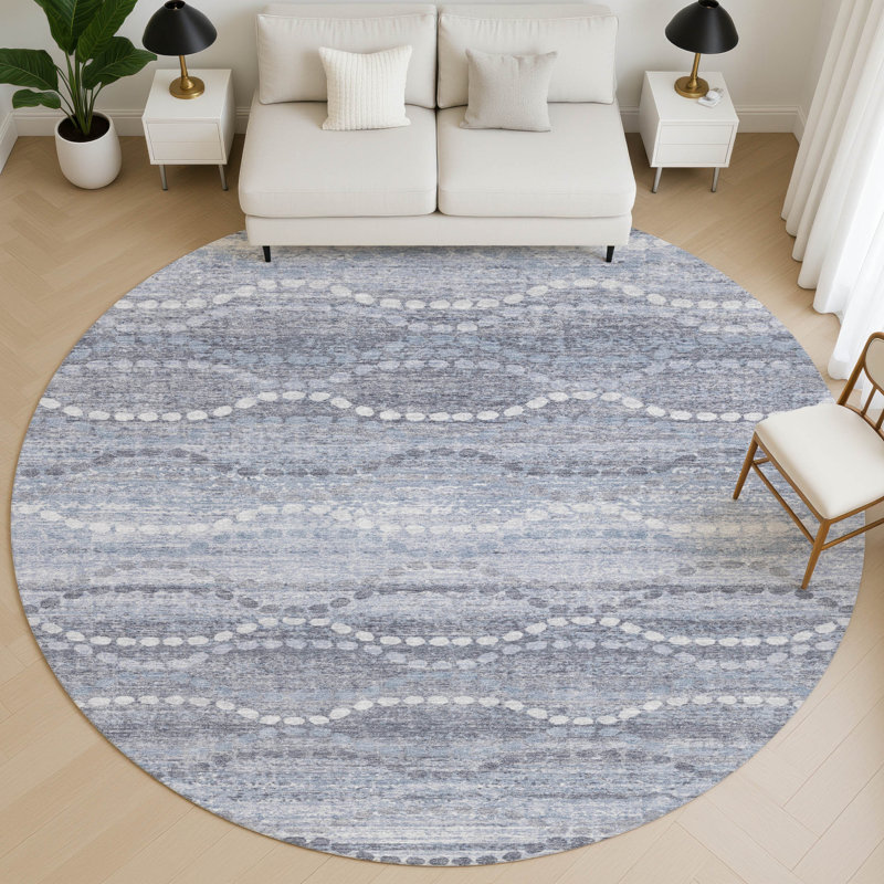 Premium Machine Washable Mayfield Gradient Rug, 8' Round, Sage