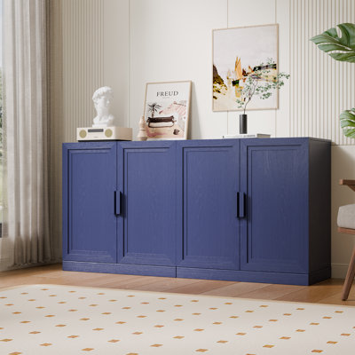 Modern 62" 4-Door Sideboard Storage Cabinet with Adjustable Shelves