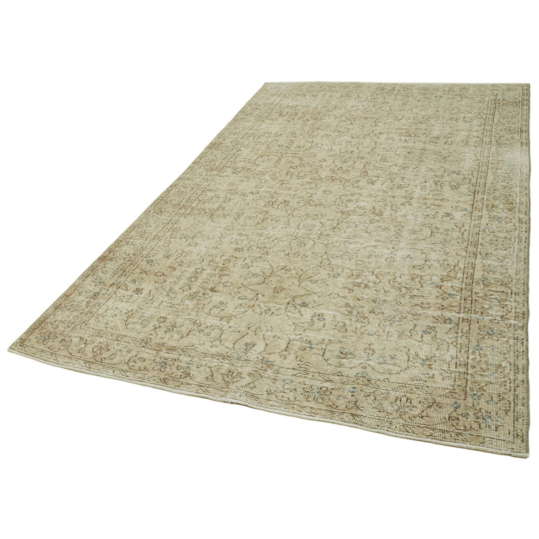 Vintage Beige Vintage Wool Handmade Area Rug