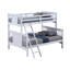 Lit simple superposé au-dessus d'un lit double de style transitionnel avec structure en bois massif, en bois d'ingénierie et en angle, joint pour l'utilisateur de la chambre à coucher - Structure en bois, avec insert et verrou
