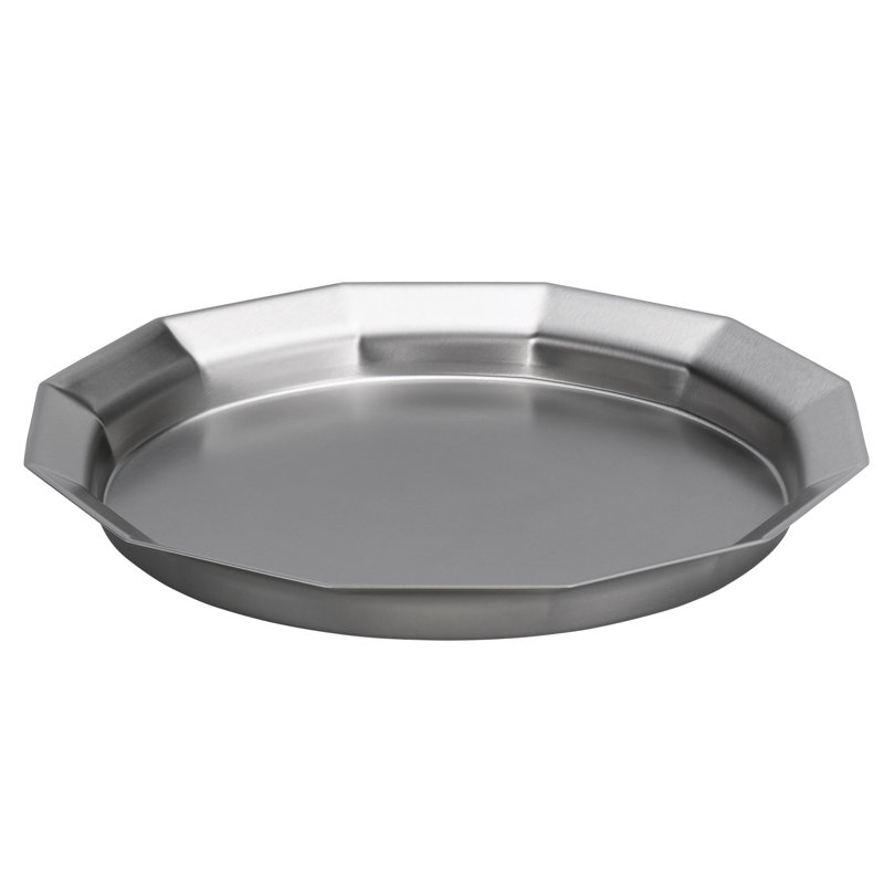 Plateau en acier inoxydable à douze côtés, H 1,75 po x l 11 po x P 11 po, Argent