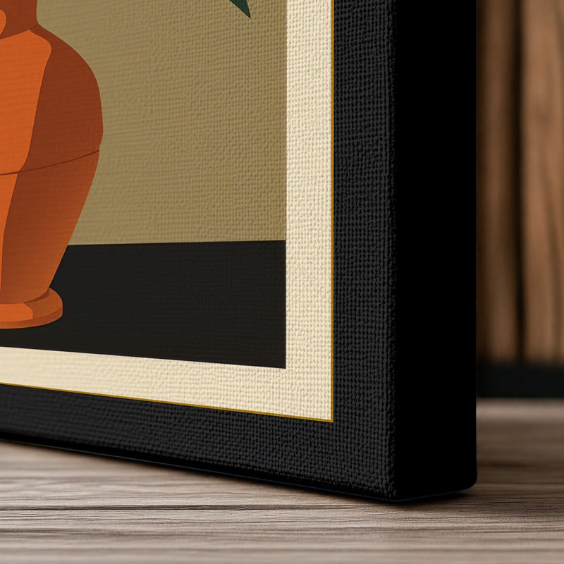 Terracotta Arrangement Botanical - Wrapped Canvas, 30x20 - 76.2 x 50.8 cm, Black Border