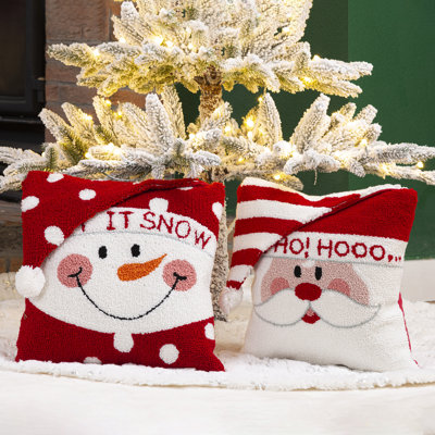 Christmas Santa,Snowman Throw Pillow